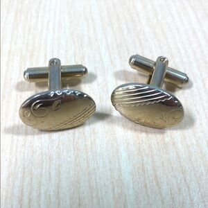 Vintage Ornate Engraved Metal Cufflinks